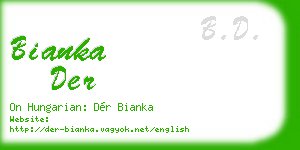 bianka der business card