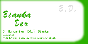 bianka der business card